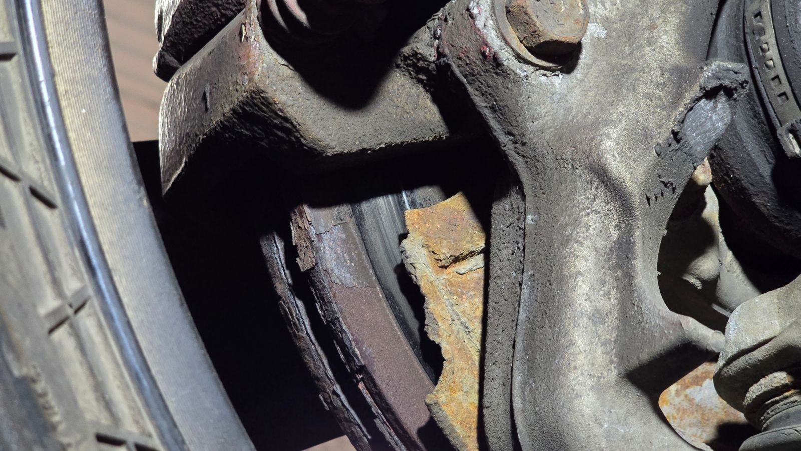 Front brake rotors rusted over more than 25% of the surface