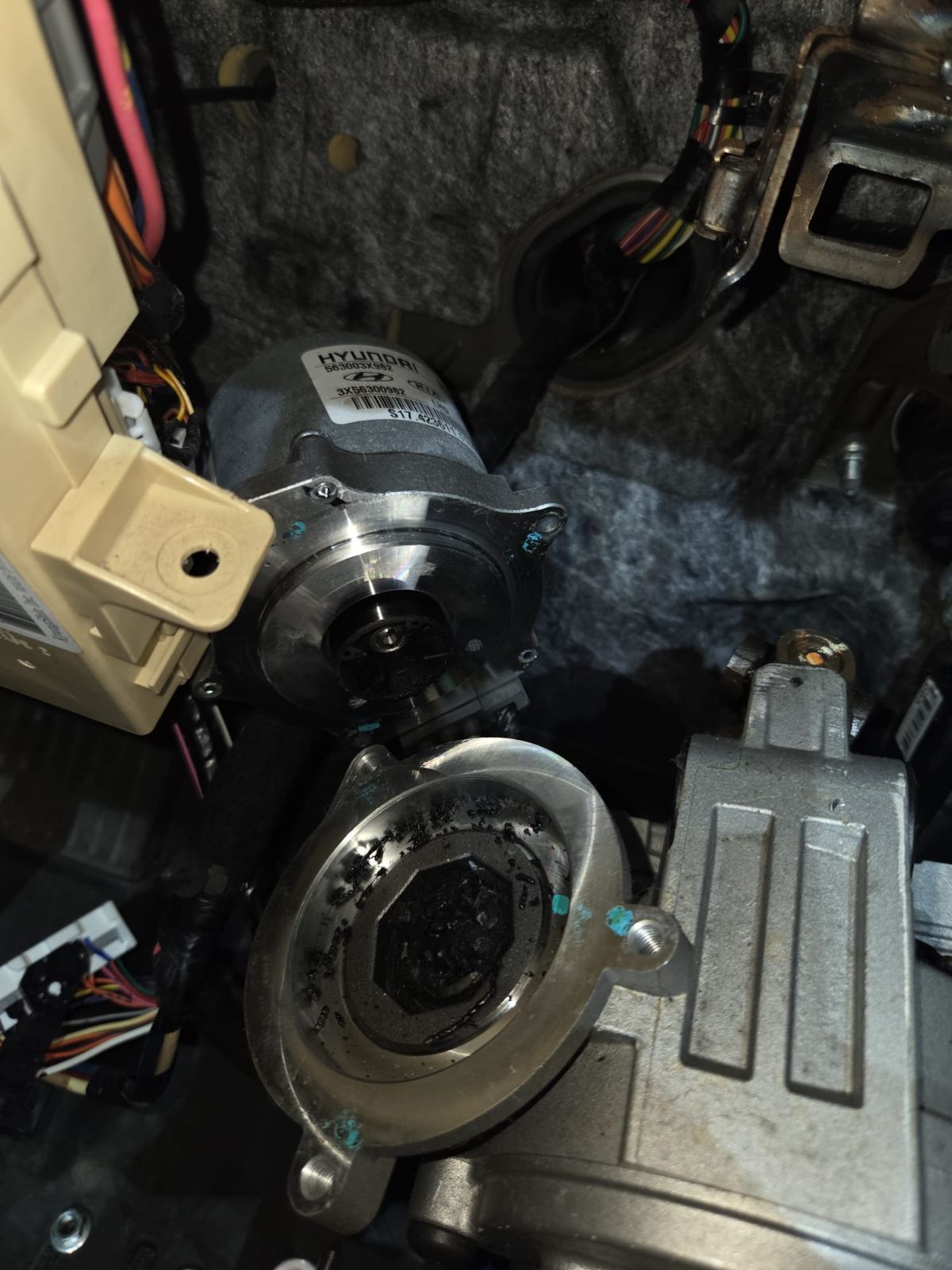 Electric steering motor taken apart